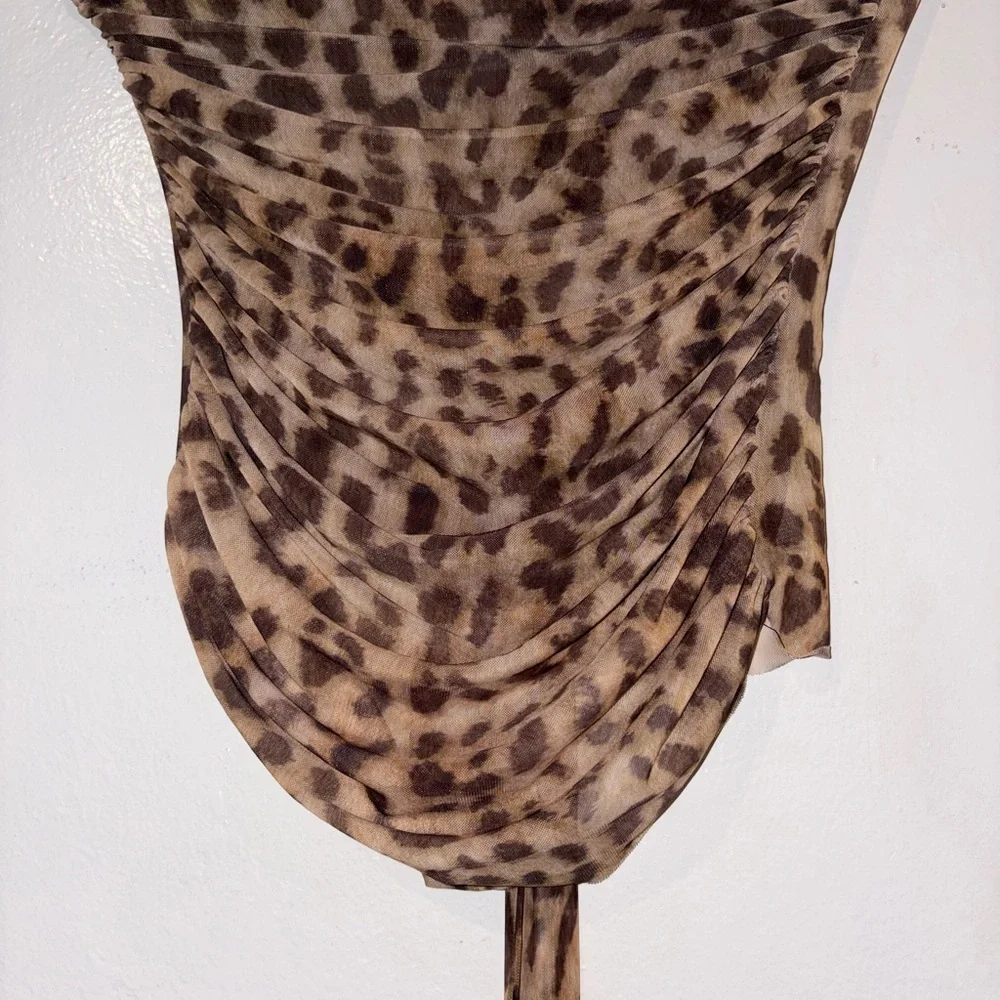Zara Draped Leopard Top - Picture 2 of 5